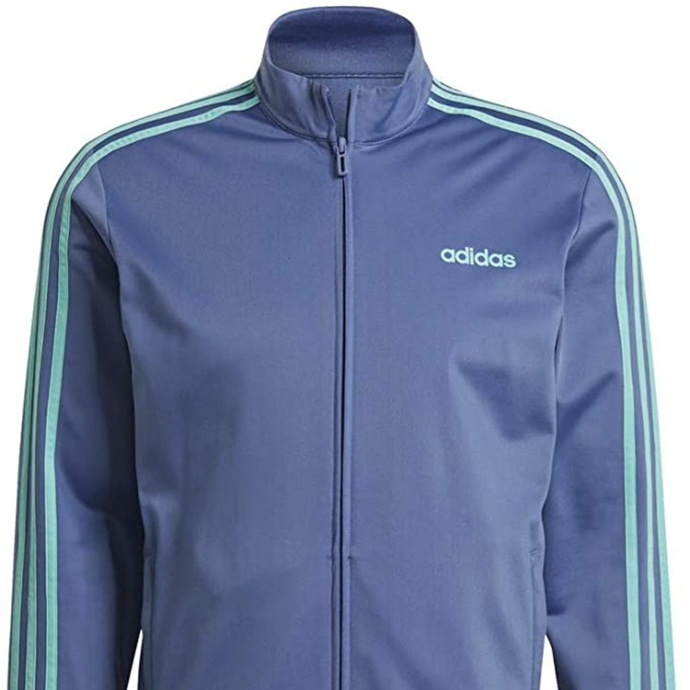 🆕adidas Men's Essentials 3-Stripes Tricot Track Jacket, SM, MD -Crew Blue, Auth